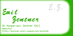 emil zentner business card